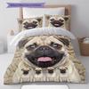 Bulldog Pattern Bedding Quilt Set Quilt Cover Pillowcase Home Decoration Gift (1 * duvet cover + 2 * pillowcase, without core)