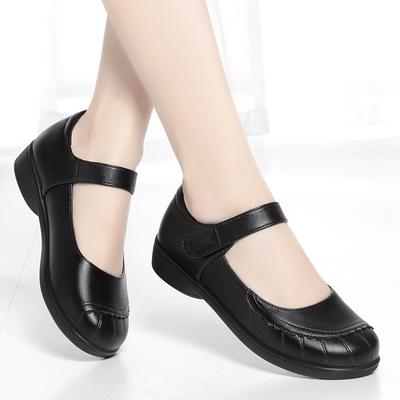 Premium Weiches Leder Elegant Damen Mutter Ballerinas 2025 Frühling Runde Zehen Bequeme Schuhe Rutschfeste Mama Täglich Lässig