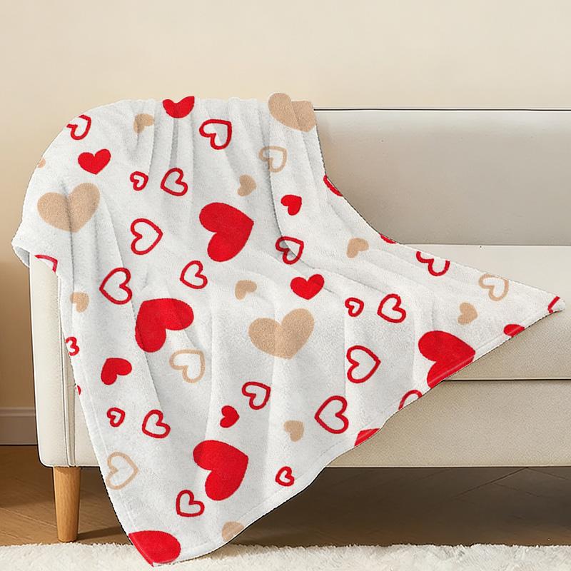 No-Shedding Flannel Fleece Blanket | Love Heart Collection Soft Cozy Warm Throw for Couch, Bed & Home Perfect Valentine's Day Gift