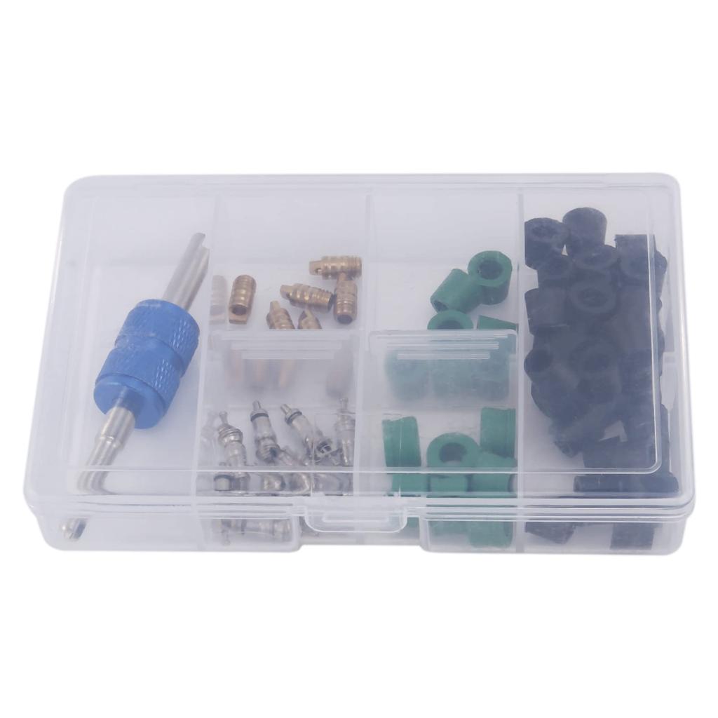 71pcs A/C Air Conditioner Valve Core R12 R134A Refrigeration Valve Core R12 / R134A AC Master Valve Core Repair Kit