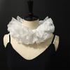 Elegant White Detachable Lace Ruffled Neckpiece Victorian Collar For Theatrical Performances And Halloween Party Costume