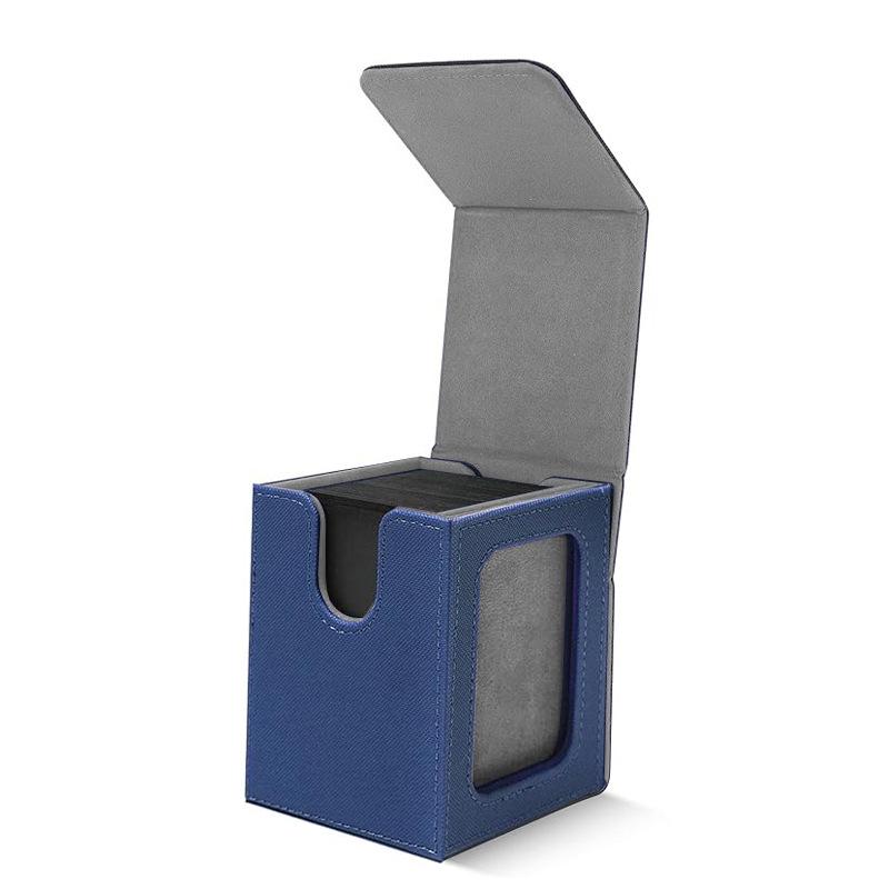 Patent Design PU Leather Game Card Box with Window, 100+ Capacity for Magic: The Gathering