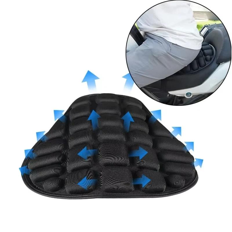 Coussin de siège pour moto, en mousse noire, doux, confortable et respirant, housses de siège, tapis, accessoires pour motos et vélos électriques.