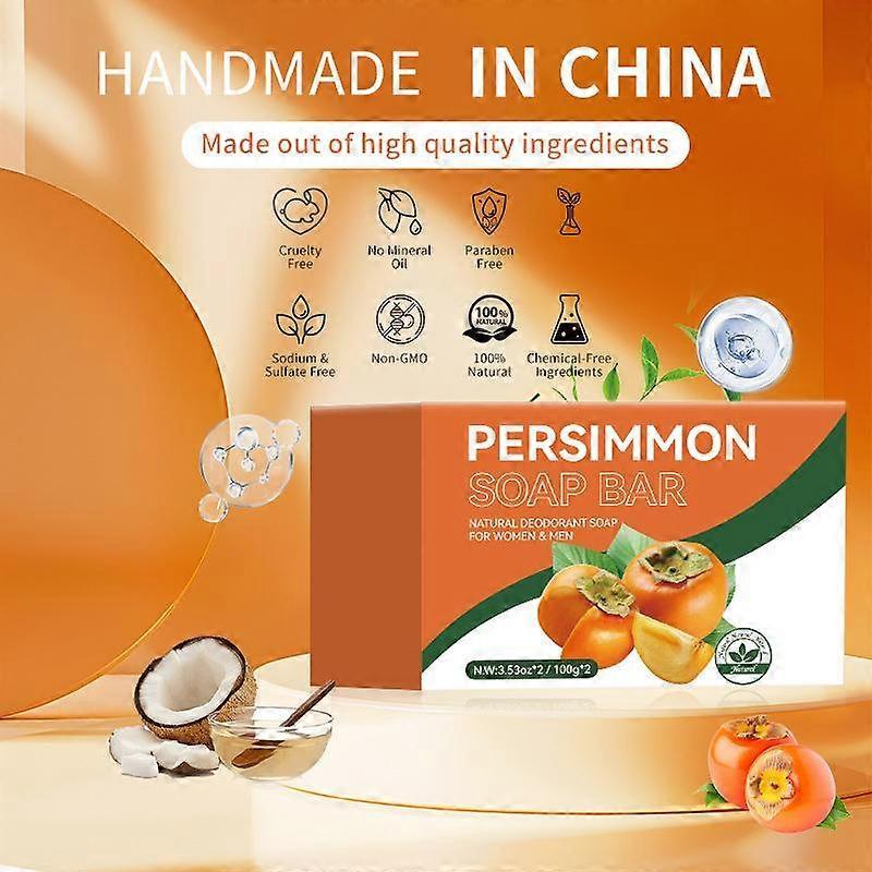 Persimmon Soap Bar For Old People Smell, Natural Body Odor Control Bar Soap