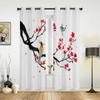 Chinese Style Painting Crane Bamboo Sun Mountain Tree Curtains for Kid's Bedroom Living Room Drapes Kitchen Decor Window Curtain