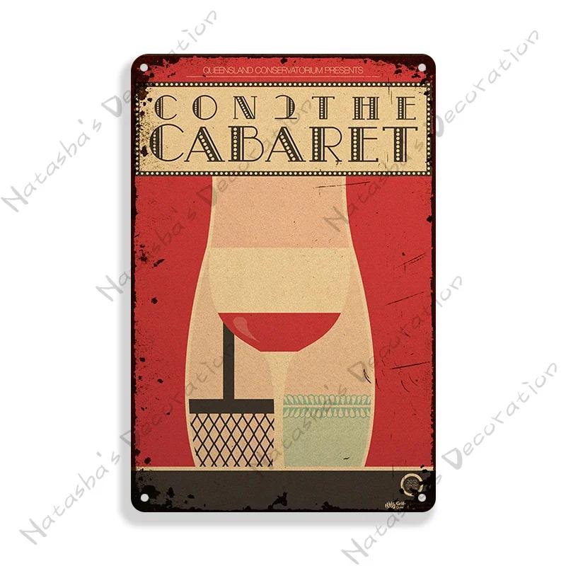 Cabaret Poster Music Movie Metal Sign Decorative Plate Home Restaurant Bar Club Wall Decor Vintage Metal Poster Industrial Decor