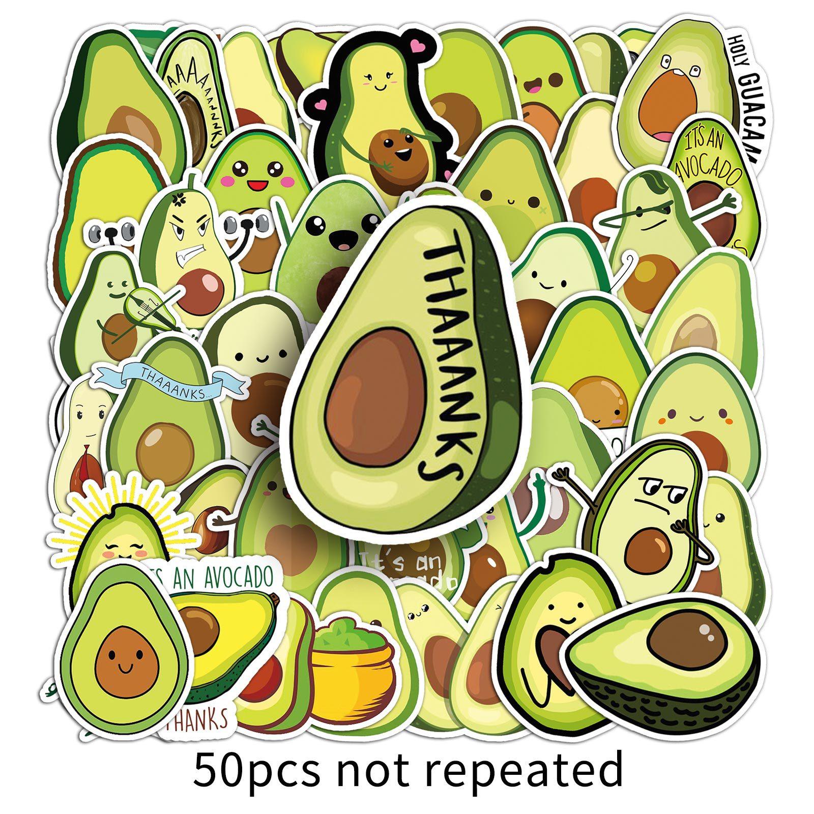 

50 Мультяшный Авокадо Инстаграм Стиль Персонализированные Милые Декоративные Наклейки для Чемодана, Самоката, Автомобиля, Мотоцикла, Сделай Сам