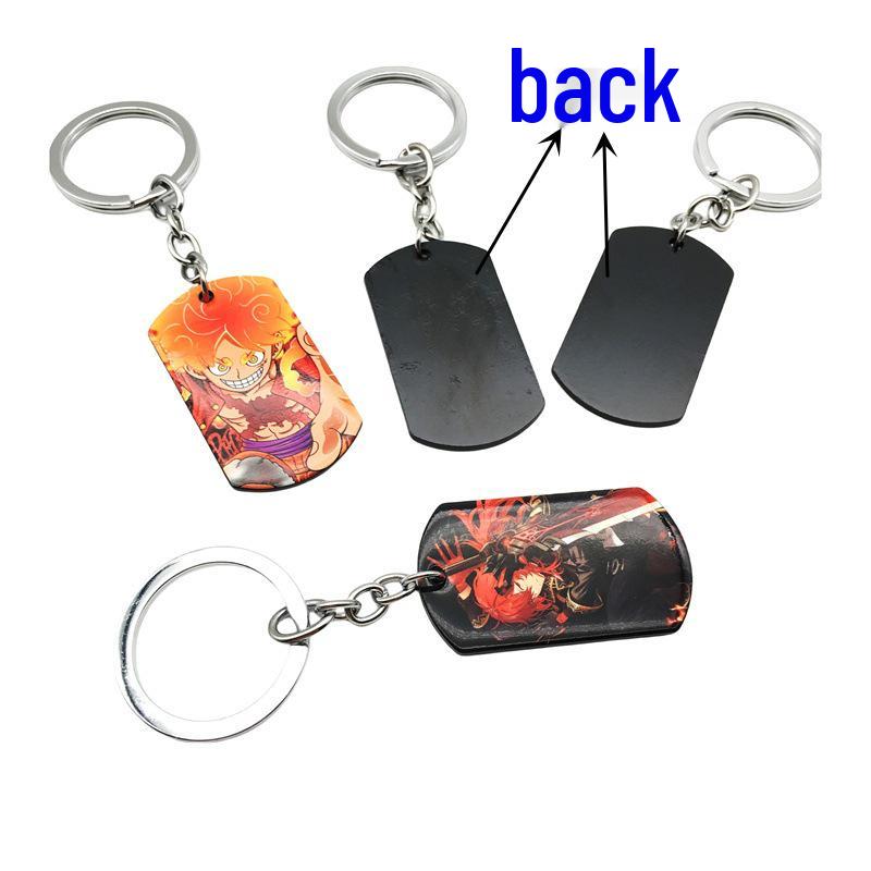 Anime Klíčenky - Styl Naruto, One Piece, Ninja a Douluo - Kovové Přívěsky s Barevným Potiskem