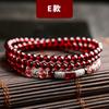 Natural Garnet Stone Bracelet Women Ethnic Style Handmade Crystal Jewelry Bohemian Three-Row Beaded Wrap