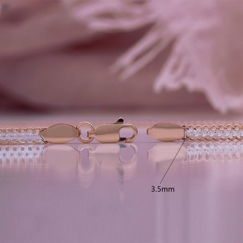 

Двухцветное ожерелье-браслет с покрытием для мужчин и женщин, цепочка в подарок 19CM