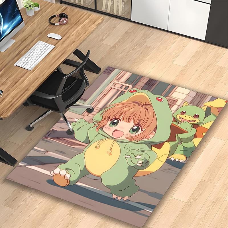 1pc Office Printed Area Carpet, Anime Girls Rug, Home Sofa Chair Mat For Christmas and Halloween Décor
