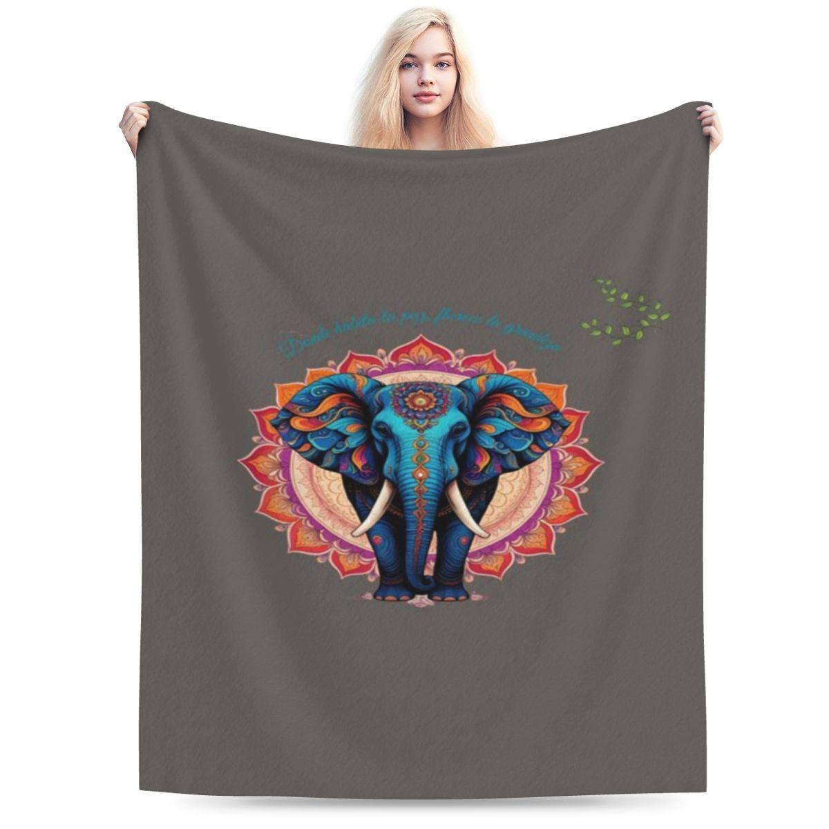 Elephant Mandala Personalized Soft Decorate Home An UltraSoft Micro Fleece Blanket 75x100cm 30x40in
