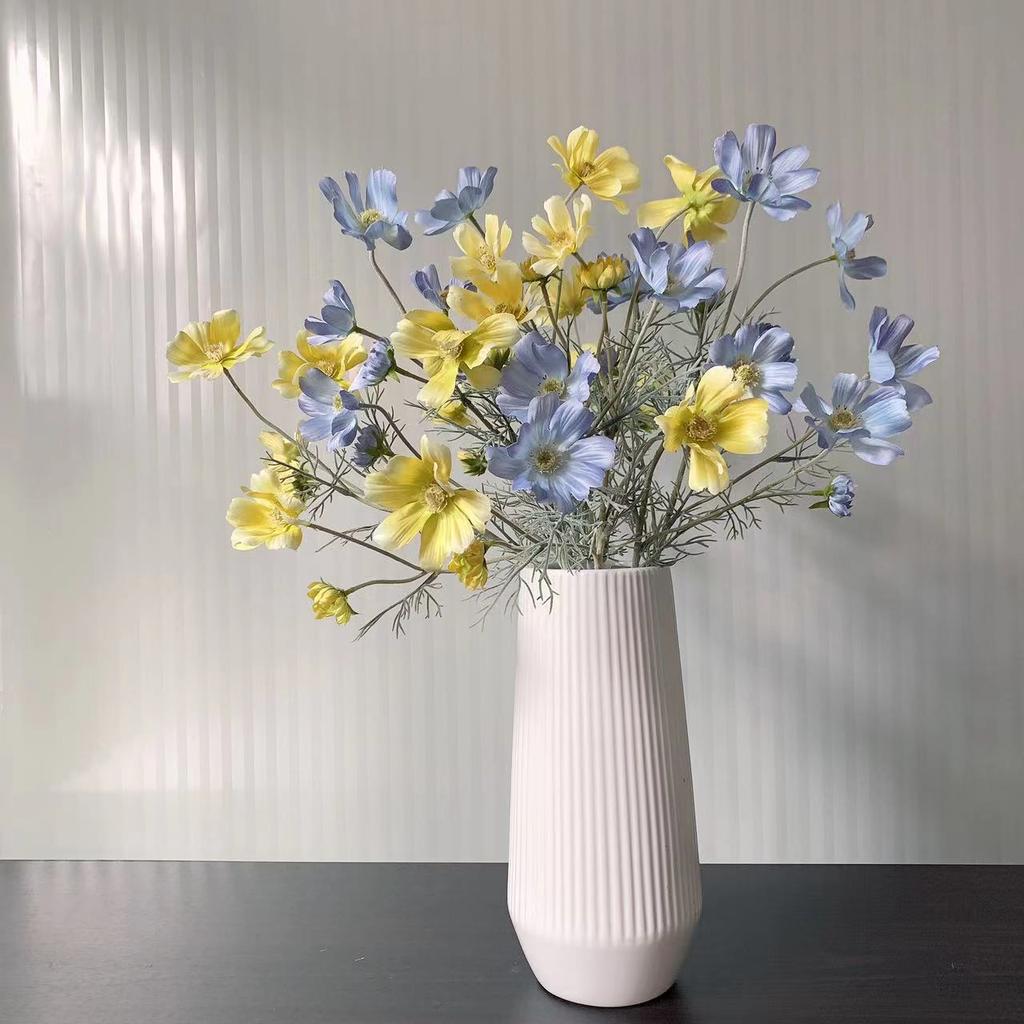 Artificial Gesang Flower Single Branch 4 Fork Queen Cosmos Fake Flower Silk Flower Bouquet Living Room Wedding Home Decoration