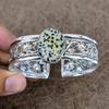 Dalmation Jasper Gemstone 925 Sterling Silver Cuff Bangle Adjustable KKG-775