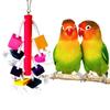 Pet Bird Parrot Wood Blocks Cotton Rope Cage Hanging Standing Play Chew Toy