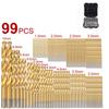 Twist Drill Bit Set High Speed Steel 1.5mm to 10mm with Storage Box for Woodworking Drilling 99pcs Set