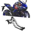 GoGoDDJP Für YZF-R25 YZF R25 yzf-r25 yzf r25 2025 2024 Bremshebel Hebel Einziehbar Klappbar Verstellbar Bremskupplungshebel (A,Silber)