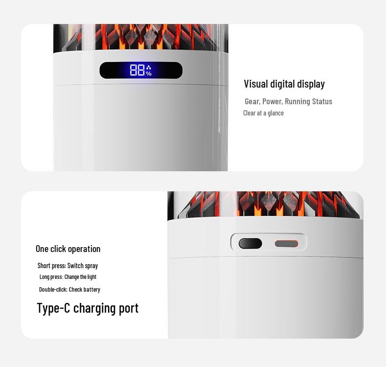 Volcano USB Aromatherapy Humidifier: Compact, Rechargeable, Digital Display