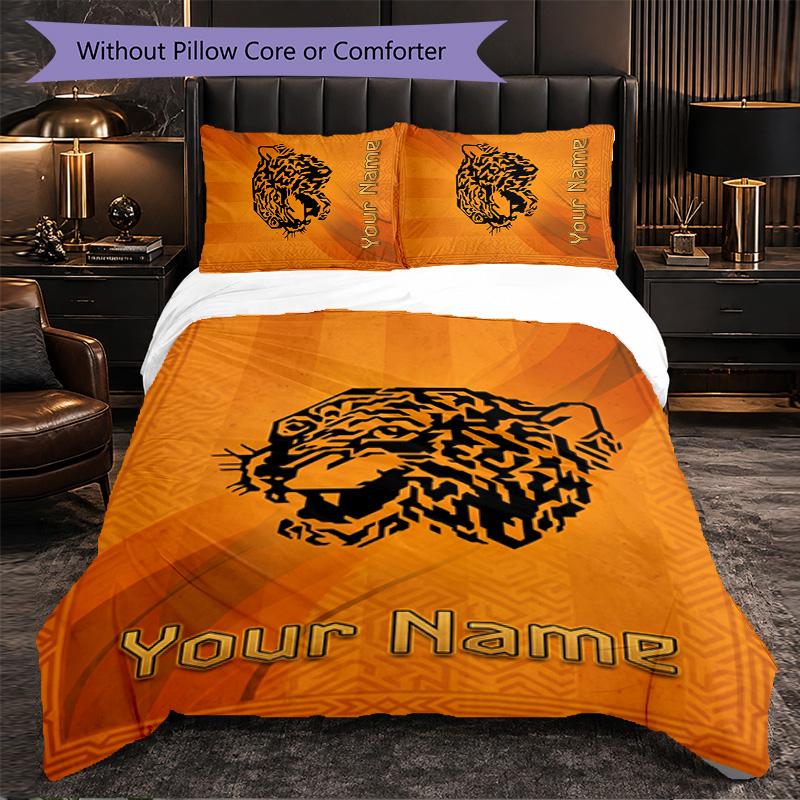 Hull FC Customized Name Text Bedding Set, 1 Duvet Cover & 2 Pillowcases Personalized Bedroom Gift