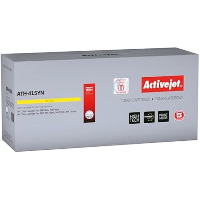 Toner Activejet ATH-415YN Pour Imprimante HP - Remplacement HP 415A W2032A - Jaune - 2100 Pages - Avec Puce