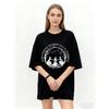 Oversized T Shirt Black God Forbid Women Have Hobbies Forest Moon Design Graphic Print Casual Wear for Women Streetwear Fashion Top