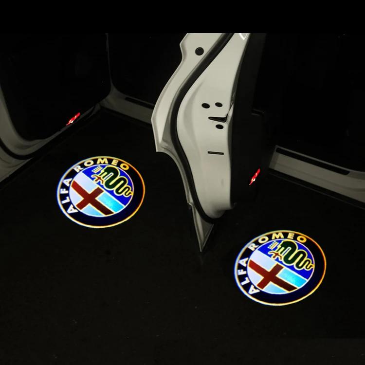 Car Stickers For Alfa Romeo 2pcs For Alfa Romeo 159 LED Car Door Welcome Light Projector Logo for Alfa Romeo 159 Mito Stelvio Br