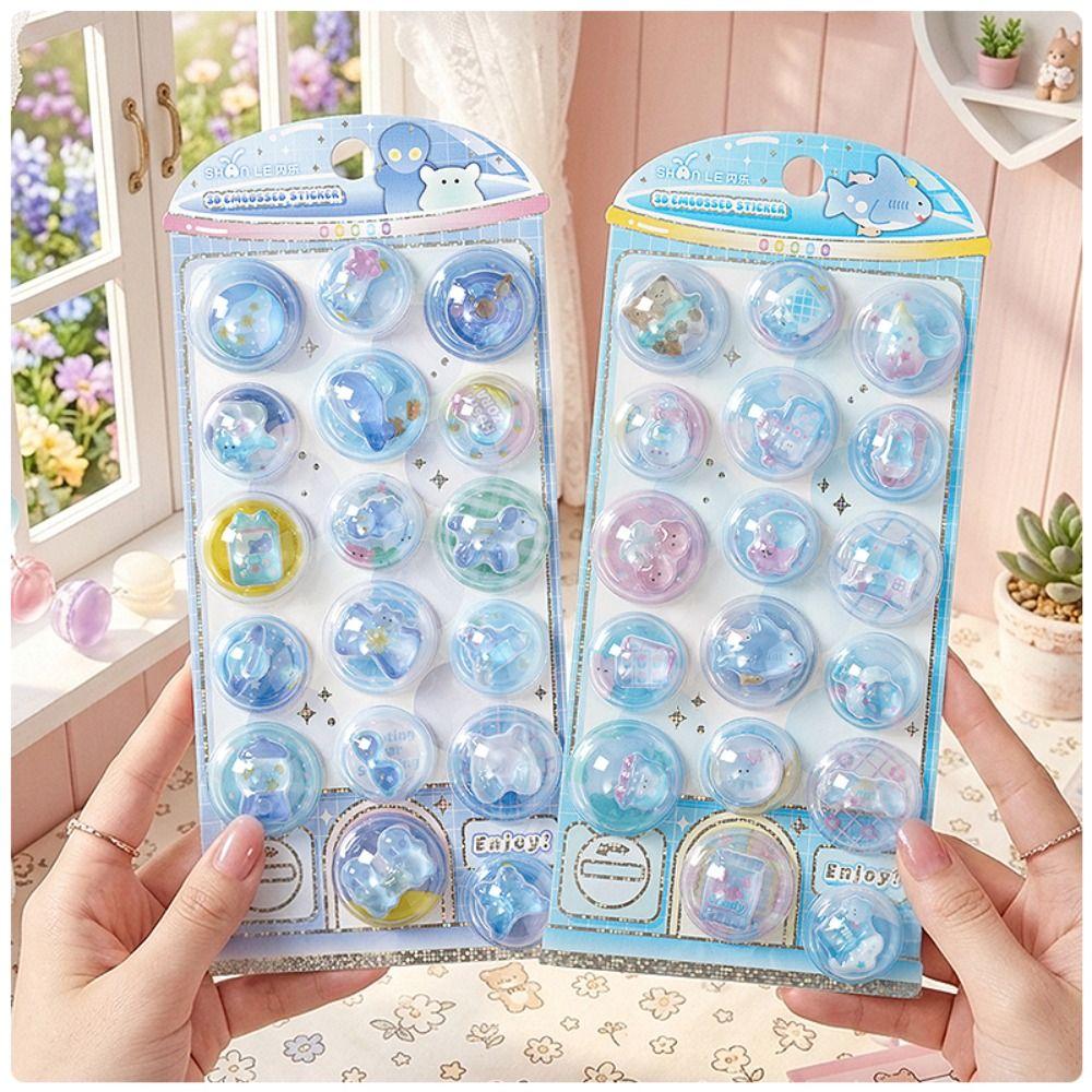 Shake Function Diary Relief Stickers Cute Design Notebook Decor 3D Capsule Stickers Journaling