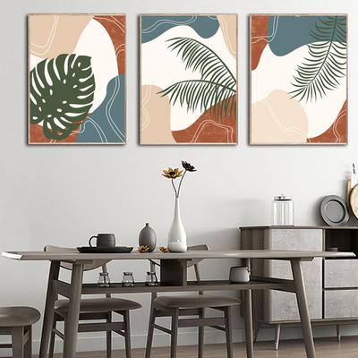 Tropical Leaves Canvas Painting Modern Abstract Retro Plant Poster Living Room Interior Corridor Wall Art Picture Home Decor