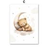 Cute Bear Balloon Aircraft Moon Cloud Balloon Nursery Wall Art Canvas Painting Posters And Prints Pictures Baby Kids Room Decor