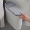 Push Top Bathroom Storage Bucket Garbage Can for Tight Space for Home and Office Control