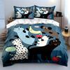 Playful Cute Animals Pattern Bedding Duvet Cover Set Duvet Cover Pillowcases  (1*Duvet Cover 2*Pillowcases, without duvet insert)