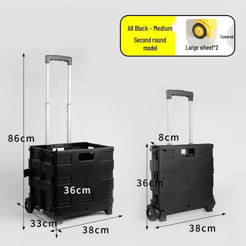 Compact Two-Wheeled Folding Trolley Cart with Portable Pull Rod
