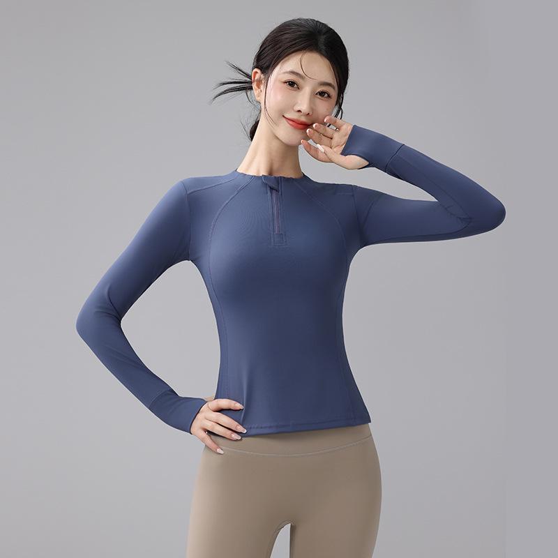 Women's Slim Fit Long Sleeve Sports Top - Autumn/Winter Yoga Running Wear