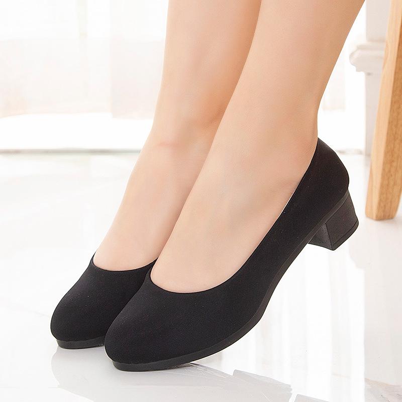Women's Plain Fashion High Heels: Comfortable Soft Sole Cloth Business Shoes