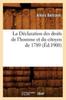 Kniha La Declaration Des Droits De l'Homme Et Du Citoyen De 1789, (Ed.1900)