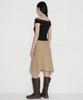 Cecese Bohemian Asymmetrical Cut Skirt Beige