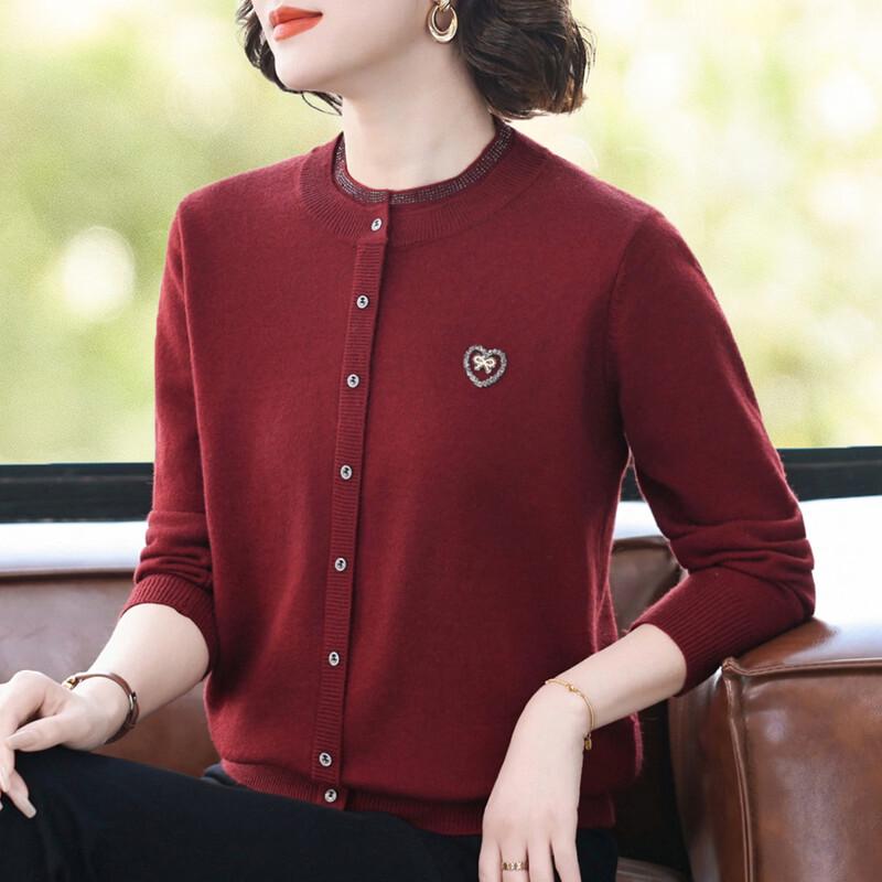 KAVON Women s Round Neck Knit Cardigan XL