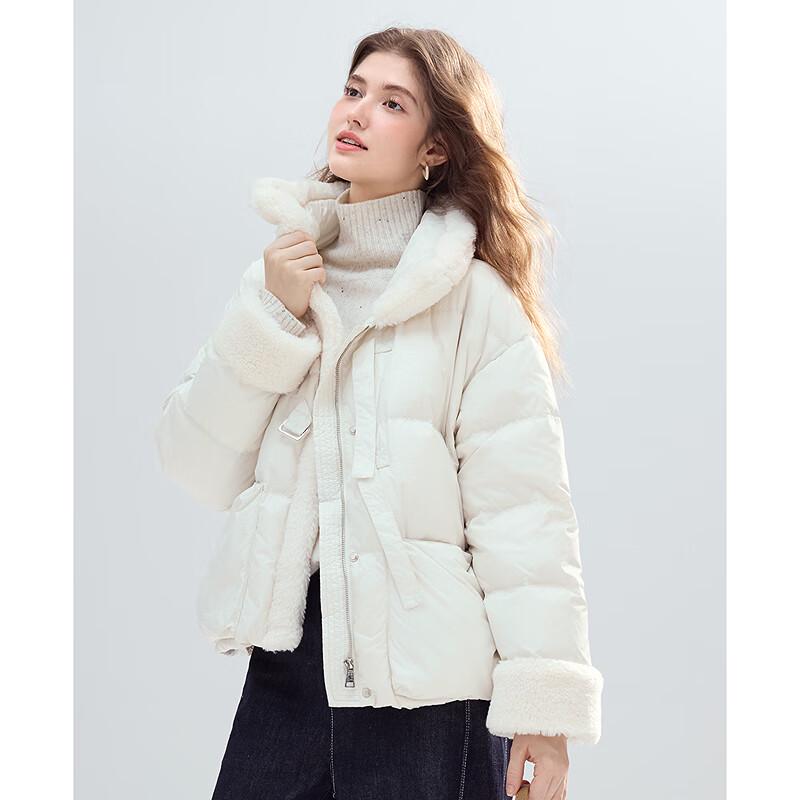 Betu Women's Raw Edge Splicing 90% Duck Down Jacket