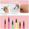 6 Stück Neon Fluoreszierender UV Glow Eyeliner, Wasserdichter Langanhaltender Bunter Flüssiger Augen-Eyeliner, Rave Party Halloween Make-up Werkzeuge