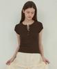 Aueonoseuteljia Vintage Snap Henryneck T-Shirt_Brown(O25-Tp12)
