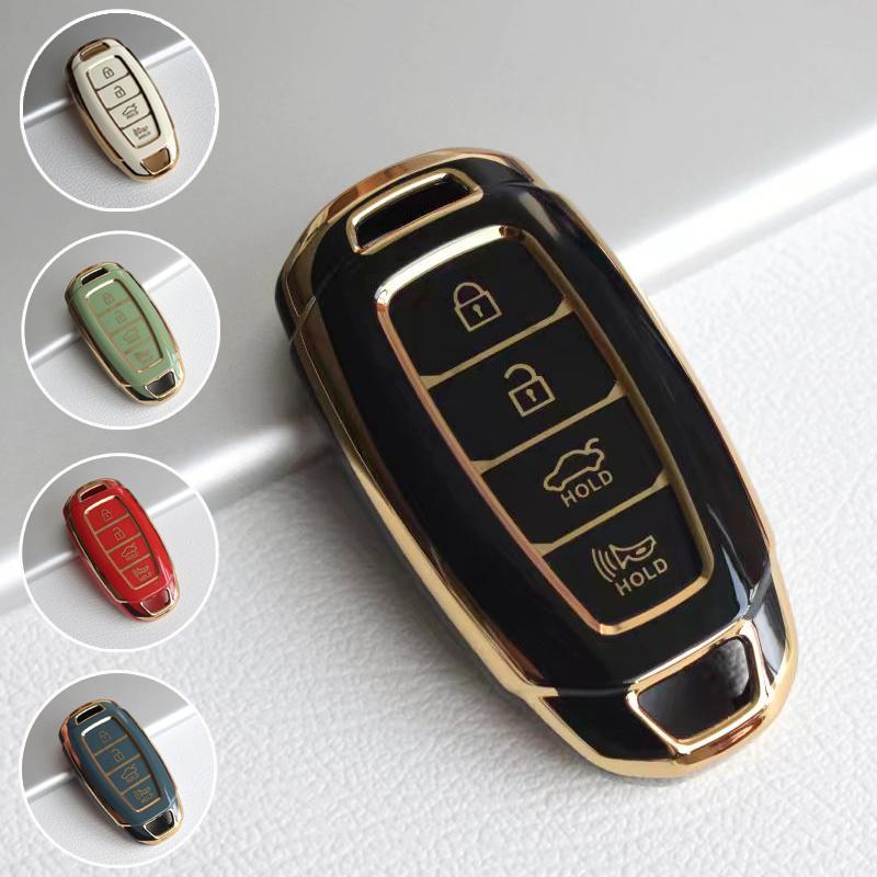 3/4/5 Buttons Tpu Car Key Case For Hyundai Palisade Grandeur Azera Elantra Gt Kona -26 Smart Fob Protector Cover Accessories
