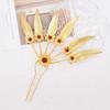 Ancient Thai Hair Sticks Rhinestone Golden Hair Fork Retro U-shaped Hairpin  Hanfu