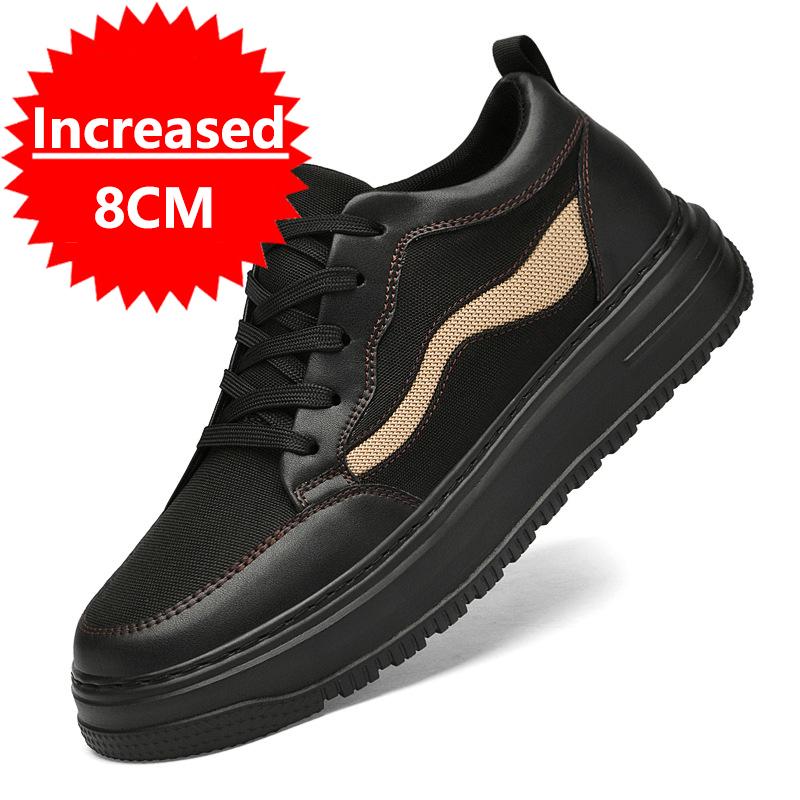 

Fashion Sneakers Men s Elevator Shoes Hidden Heels Autumn Heighening Shoes For Men 8CM 6CM Height Increasing Shoes Sport Big Size 37-46 46
