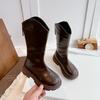 Chaussures Antidérapantes - Nouvelles Bottes Longues pour Enfants, Bottes Hautes en Cuir Souple, Bottes pour Filles