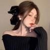 Hepburn Style Cotton Pearl Stud Earrings Women's Autumn and Winter French Retro Earrings Light Luxury High-end Temperament Earrings