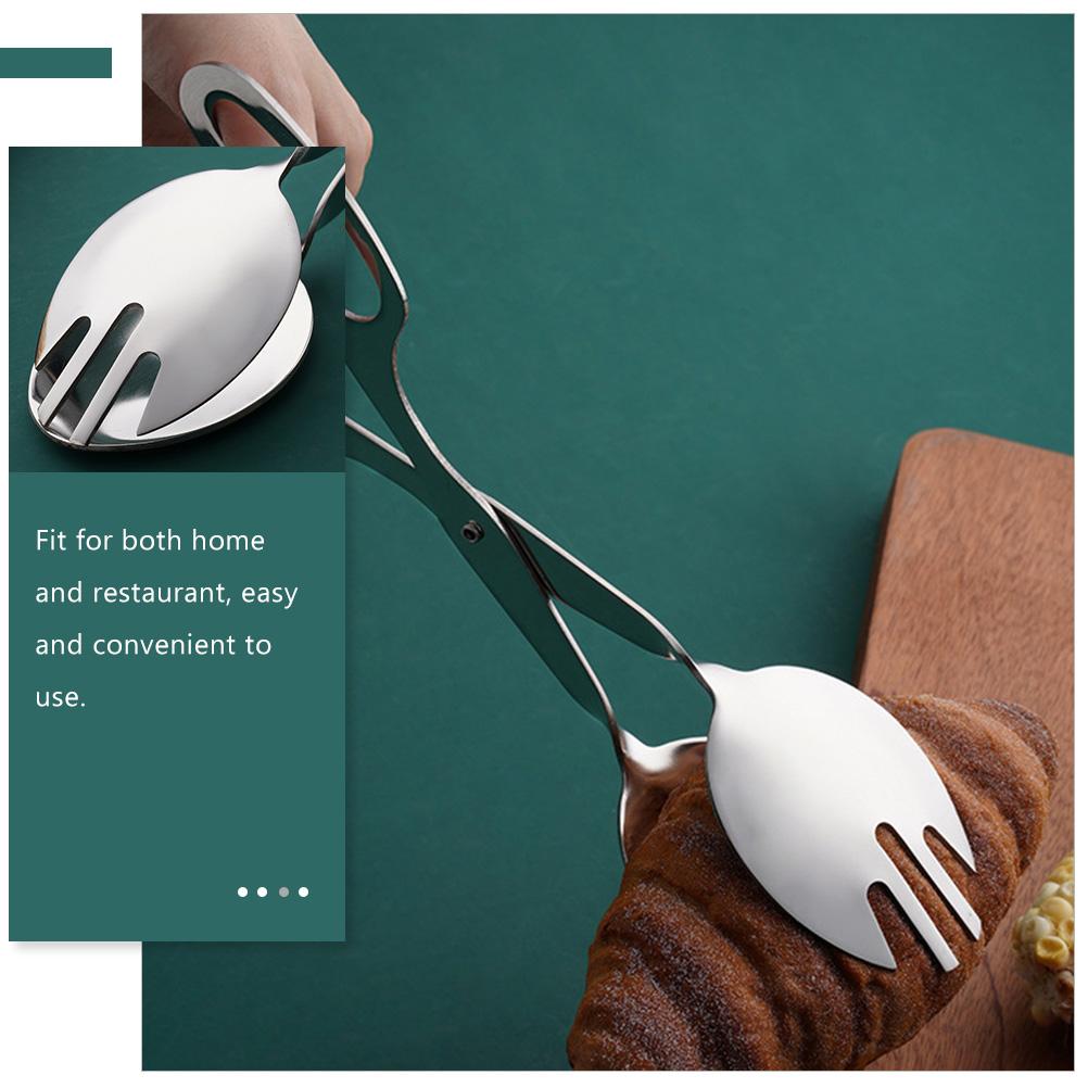 Stainless Steel Salad Tongs Bread Clip Food Serving Tong Kitchen Utensils Metal Buffet Tools Dining Bar Accessories Restaurant