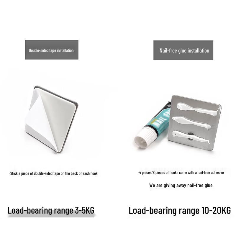 OIMG No-Drill 304 Stainless Steel Strong Adhesive Wall Hook