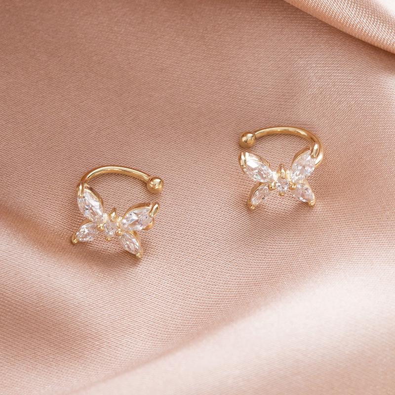 

Fairy Style S925 Silver Butterfly Ear Cuff for Women - No Piercing Required 925 Silver золотой