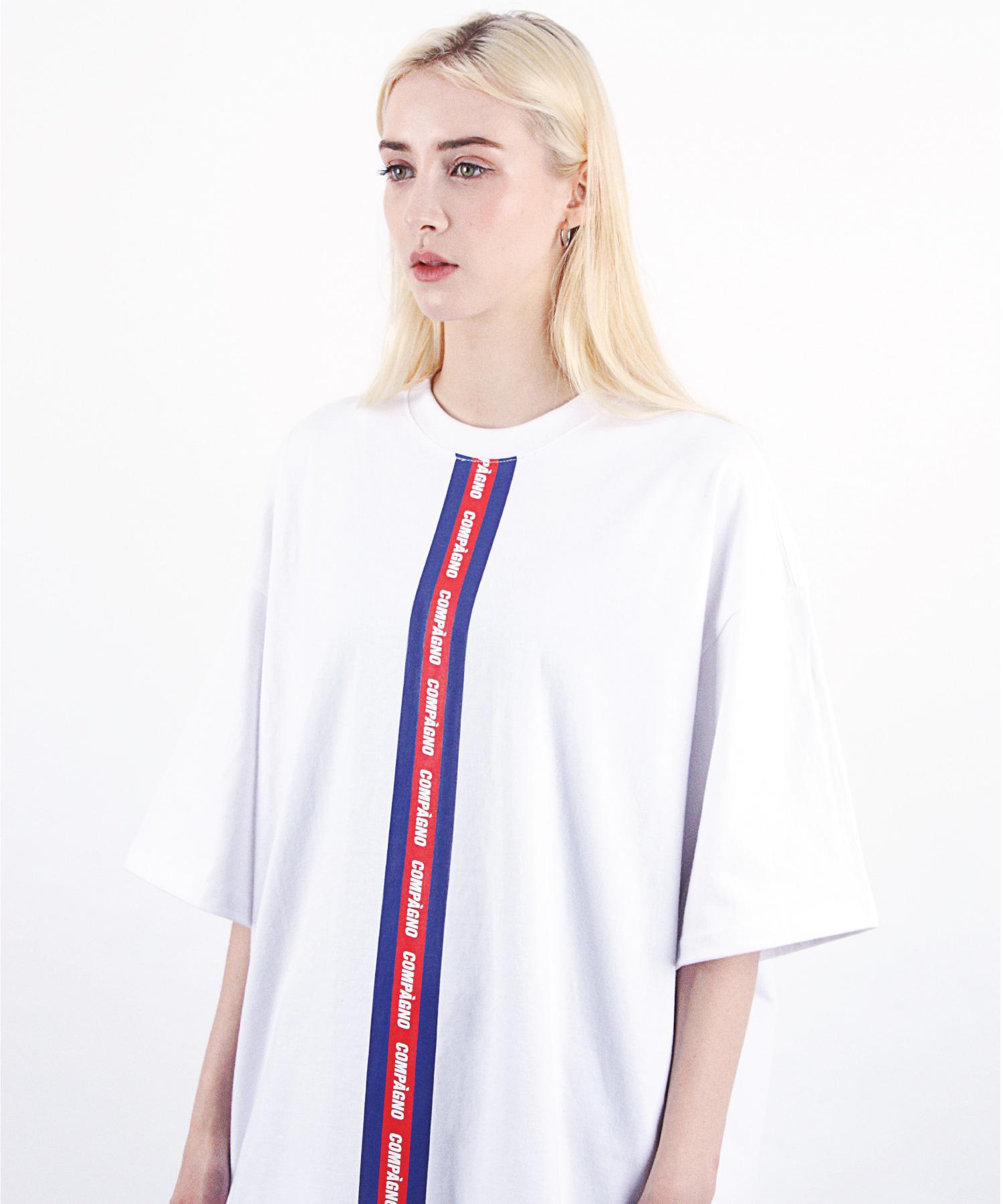 Compagno [16 Count] Heavy Overfit Midline Vertical Logo White L