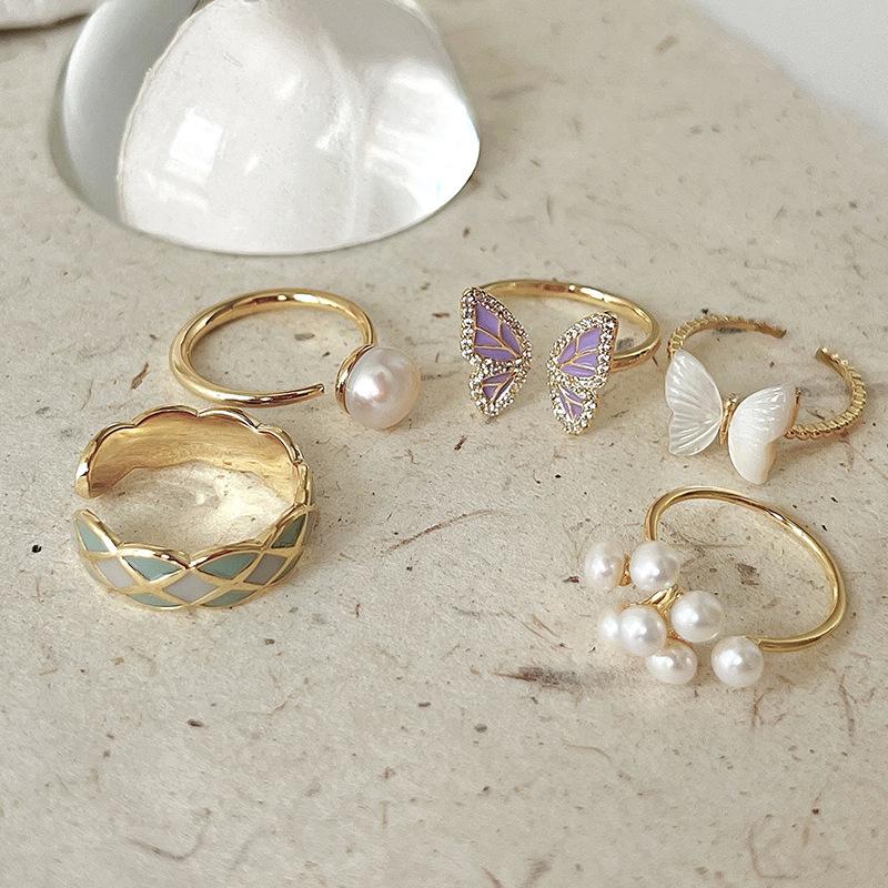 Inspired Trendy Ins Butterfly Adjustable Ring For Women Made From Copper With Eyecatching Design